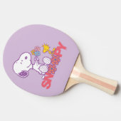 Peanuts | Snoopy & Woodstock Bloemen Tafeltennisbatje (Zijkant)