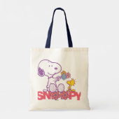 Peanuts | Snoopy & Woodstock Bloemen Tote Bag (Achterkant)