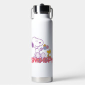Peanuts | Snoopy & Woodstock Bloemen Waterfles (Voorkant)