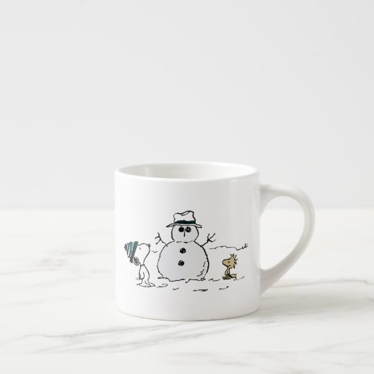 Peanuts | Snoopy & Woodstock Bouw een sneeuwpop Espresso Kop (Rechts)