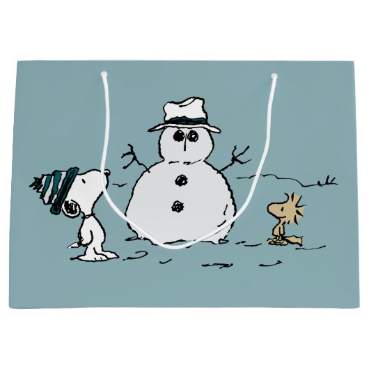 Peanuts | Snoopy & Woodstock Bouw een sneeuwpop Groot Cadeauzakje (Voorkant)