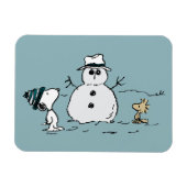 Peanuts | Snoopy & Woodstock Bouw een sneeuwpop Magneet (Horizontaal)