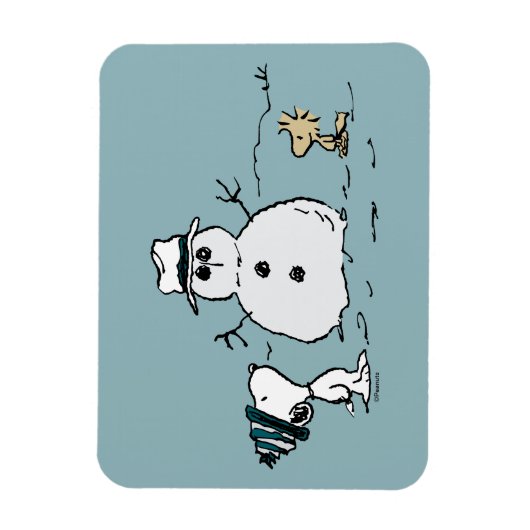 Peanuts | Snoopy & Woodstock Bouw een sneeuwpop Magneet (Verticaal)