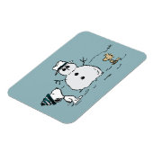 Peanuts | Snoopy & Woodstock Bouw een sneeuwpop Magneet (Linkerzijde)