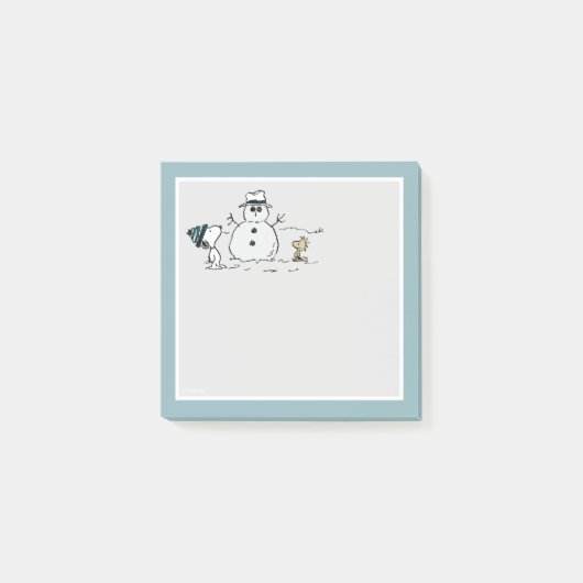 Peanuts | Snoopy & Woodstock Bouw een sneeuwpop Post-it® Notes (Voorkant)