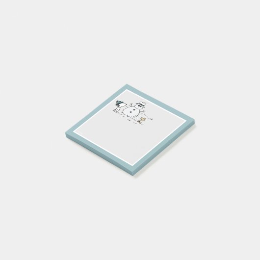 Peanuts | Snoopy & Woodstock Bouw een sneeuwpop Post-it® Notes (Schuin)