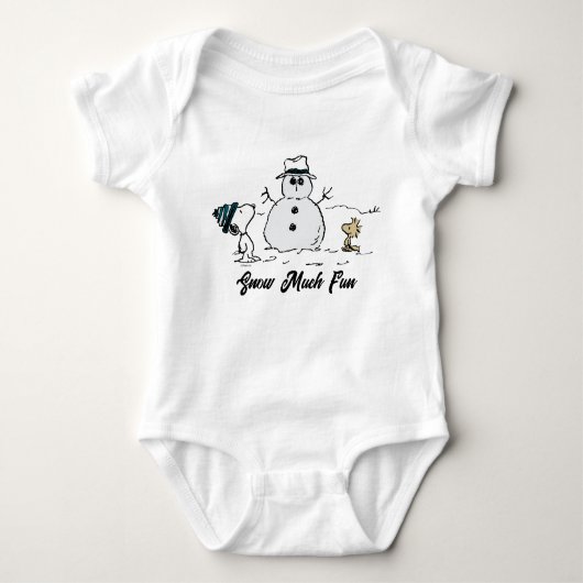 Peanuts | Snoopy & Woodstock Bouw een sneeuwpop Romper (Voorkant)