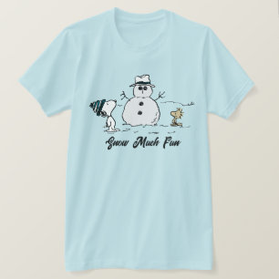 Peanuts   Snoopy & Woodstock Bouw een sneeuwpop T-shirt