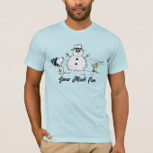 Peanuts | Snoopy & Woodstock Bouw een sneeuwpop T-shirt (Voorkant)