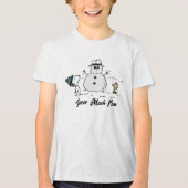 Peanuts | Snoopy & Woodstock Bouw een sneeuwpop Tri-Blend Shirt (Voorkant)