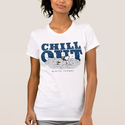 Peanuts | Snoopy & Woodstock Chill Out T-shirt (Voorkant)