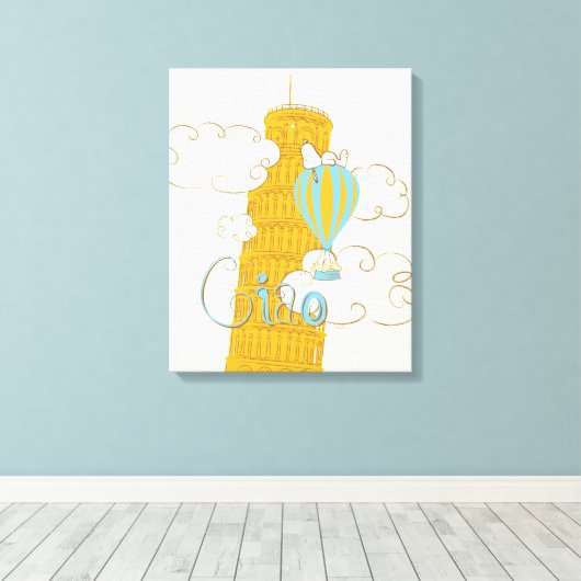 Peanuts | Snoopy & Woodstock Ciao Canvas Afdruk (Insitu (Houten vloer))