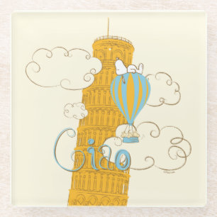 Peanuts   Snoopy & Woodstock Ciao Glazen Onderzetter