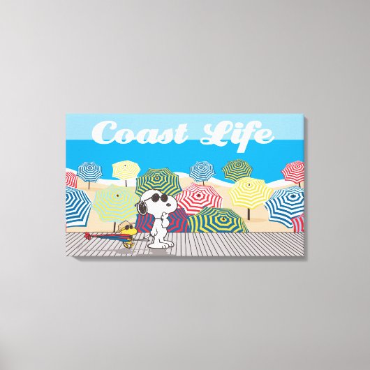 Peanuts | Snoopy & Woodstock Coast Life Canvas Afdruk (Voorkant)