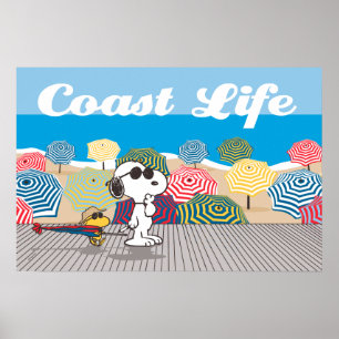 Peanuts Snoopy & Woodstock Coast Life Poster