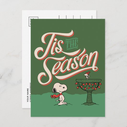 Peanuts | Snoopy & Woodstock Dit Het Seizoen Feestdagenkaart (Voorkant / Achterkant)