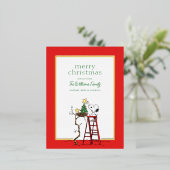 Peanuts | Snoopy & Woodstock Familiefoto Folie Feestdagen Briefkaart (Staand Voorkant)