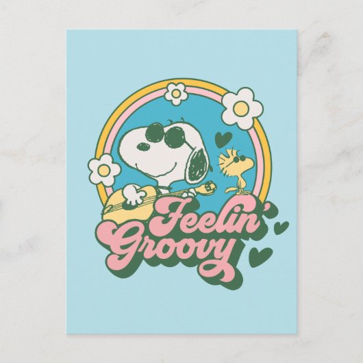 Peanuts | Snoopy & Woodstock Feelin' Groovy Briefkaart (Voorkant)