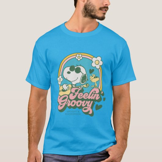 Peanuts | Snoopy & Woodstock Feelin' Groovy T-shirt (Voorkant)
