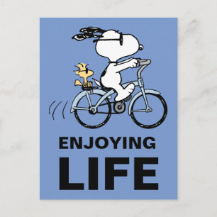 Peanuts   Snoopy & Woodstock Fiets Briefkaart