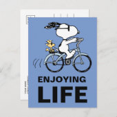 Peanuts | Snoopy & Woodstock Fiets Briefkaart (Voorkant / Achterkant)
