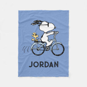 Peanuts   Snoopy & Woodstock Fiets Fleece Deken