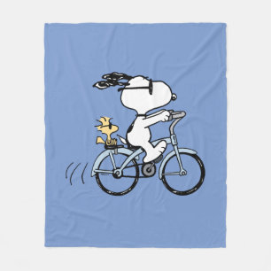 Peanuts   Snoopy & Woodstock Fiets Fleece Deken