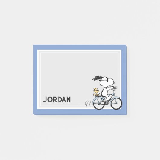 Peanuts | Snoopy & Woodstock Fiets Post-it® Notes (Voorkant)