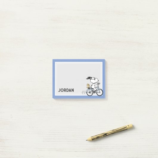 Peanuts | Snoopy & Woodstock Fiets Post-it® Notes (Op bureau)