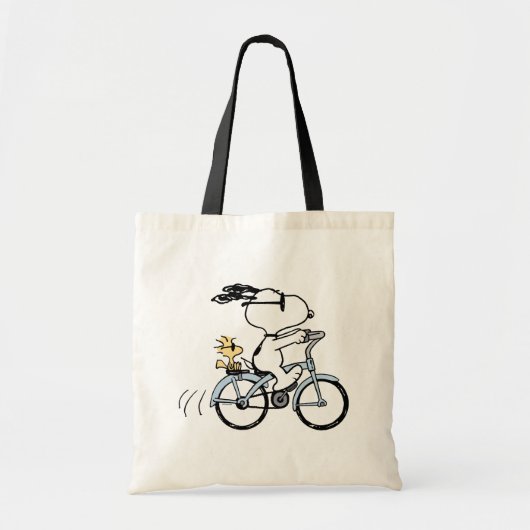 Peanuts | Snoopy & Woodstock Fiets Tote Bag (Voorkant)