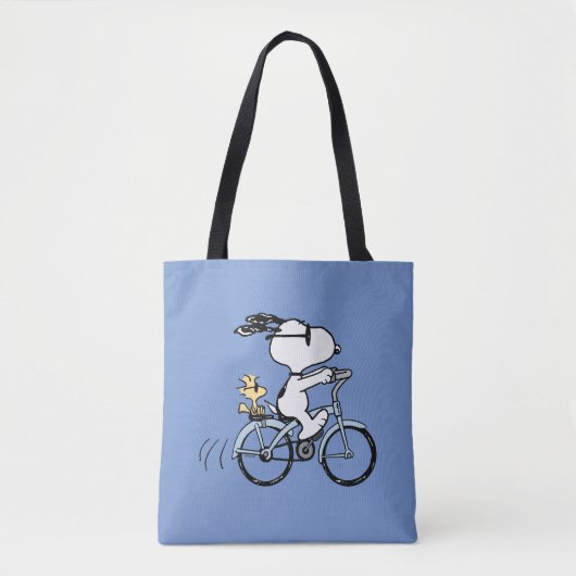 Peanuts | Snoopy & Woodstock Fiets Tote Bag (Voorkant)