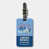 Peanuts | Snoopy & Woodstock Flower Garden Bagagelabel (Voorkant verticaal)