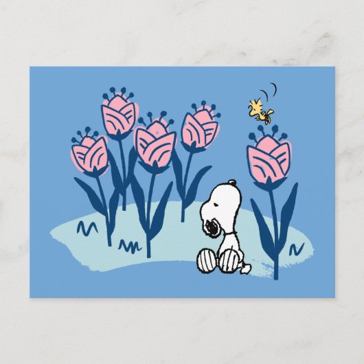 Peanuts | Snoopy & Woodstock Flower Garden Briefkaart (Voorkant)