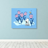 Peanuts | Snoopy & Woodstock Flower Garden Canvas Afdruk (Insitu (Houten vloer))