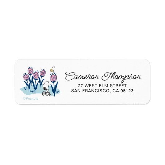 Peanuts | Snoopy & Woodstock Flower Garden Etiket (Voorkant)