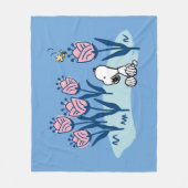 Peanuts | Snoopy & Woodstock Flower Garden Fleece Deken (Voorkant)