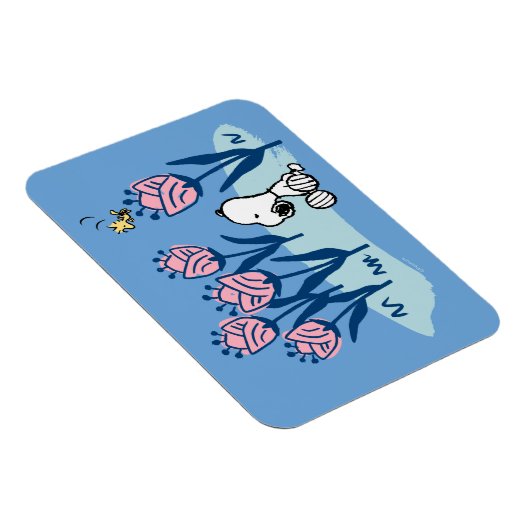 Peanuts | Snoopy & Woodstock Flower Garden Magneet (Rechterzijde)