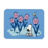 Peanuts | Snoopy & Woodstock Flower Garden Magneet (Horizontaal)
