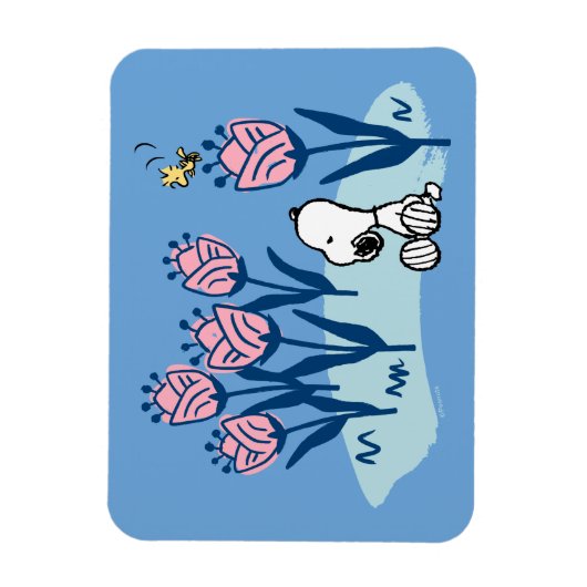 Peanuts | Snoopy & Woodstock Flower Garden Magneet (Verticaal)