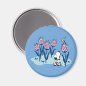 Peanuts | Snoopy & Woodstock Flower Garden Magneet (Voorkant / Achterkant)