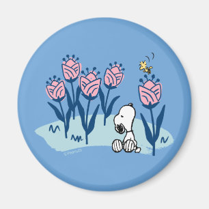 Peanuts   Snoopy & Woodstock Flower Garden Magneet
