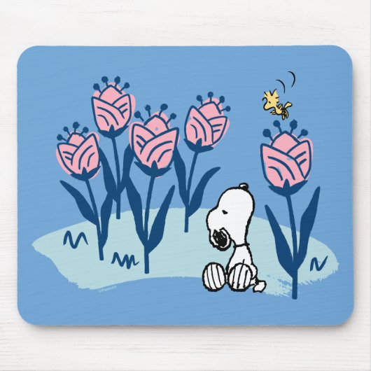 Peanuts | Snoopy & Woodstock Flower Garden Muismat (Voorkant)