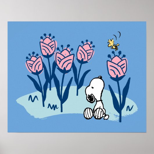 Peanuts | Snoopy & Woodstock Flower Garden Poster (Voorkant)