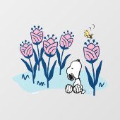 Peanuts | Snoopy & Woodstock Flower Garden Raamsticker (Vel)