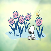 Peanuts | Snoopy & Woodstock Flower Garden Raamsticker (Vel 3)
