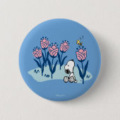 Peanuts | Snoopy & Woodstock Flower Garden Ronde Button 5,7 Cm (Voorkant)