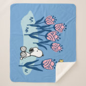 Peanuts | Snoopy & Woodstock Flower Garden Sherpa Deken (Voorkant)