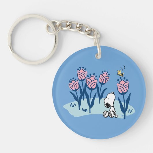 Peanuts | Snoopy & Woodstock Flower Garden Sleutelhanger (Voorkant)