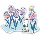 Peanuts | Snoopy & Woodstock Flower Garden Sticker (Voorkant)