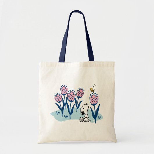 Peanuts | Snoopy & Woodstock Flower Garden Tote Bag (Voorkant)
